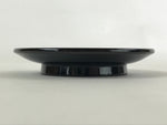 Japanese Lacquered Wooden Small Plate Kozara Vtg Chataku Saucer Round Black L58