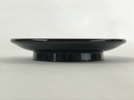 Japanese Lacquered Wooden Small Plate Kozara Vtg Chataku Saucer Round Black L58