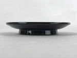 Japanese Lacquered Wooden Small Plate Kozara Vtg Chataku Saucer Round Black L59