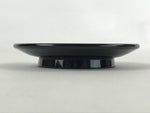 Japanese Lacquered Wooden Small Plate Kozara Vtg Chataku Saucer Round Black L59