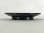 Japanese Lacquered Wooden Small Plate Kozara Vtg Chataku Saucer Round Black L59