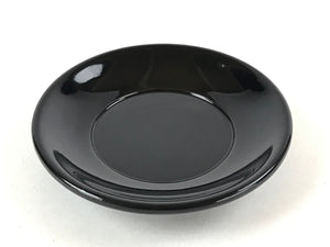 Japanese Lacquered Wooden Small Plate Kozara Vtg Chataku Saucer Round Black L60