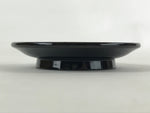 Japanese Lacquered Wooden Small Plate Kozara Vtg Chataku Saucer Round Black L60