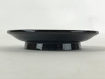 Japanese Lacquered Wooden Small Plate Kozara Vtg Chataku Saucer Round Black L60