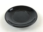 Japanese Lacquered Wooden Small Plate Kozara Vtg Chataku Saucer Round Black L61