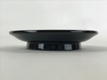 Japanese Lacquered Wooden Small Plate Kozara Vtg Chataku Saucer Round Black L61