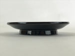 Japanese Lacquered Wooden Small Plate Kozara Vtg Chataku Saucer Round Black L61