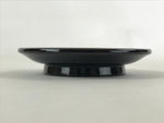 Japanese Lacquered Wooden Small Plate Kozara Vtg Chataku Saucer Round Black L61