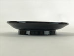 Japanese Lacquered Wooden Small Plate Kozara Vtg Chataku Saucer Round Black L61