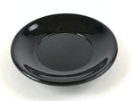 Japanese Lacquered Wooden Small Plate Kozara Vtg Chataku Saucer Round Black L62