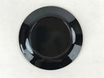 Japanese Lacquered Wooden Small Plate Kozara Vtg Chataku Saucer Round Black L62