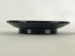 Japanese Lacquered Wooden Small Plate Kozara Vtg Chataku Saucer Round Black L62