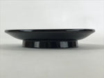 Japanese Lacquered Wooden Small Plate Kozara Vtg Chataku Saucer Round Black L63