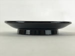 Japanese Lacquered Wooden Small Plate Kozara Vtg Chataku Saucer Round Black L63