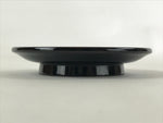 Japanese Lacquered Wooden Small Plate Kozara Vtg Chataku Saucer Round Black L64