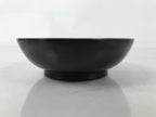 Japanese Lacquered Wooden Small Plate Mamezara Vtg Dish Round Black Red L400