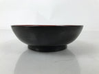 Japanese Lacquered Wooden Small Plate Mamezara Vtg Dish Round Black Red L400