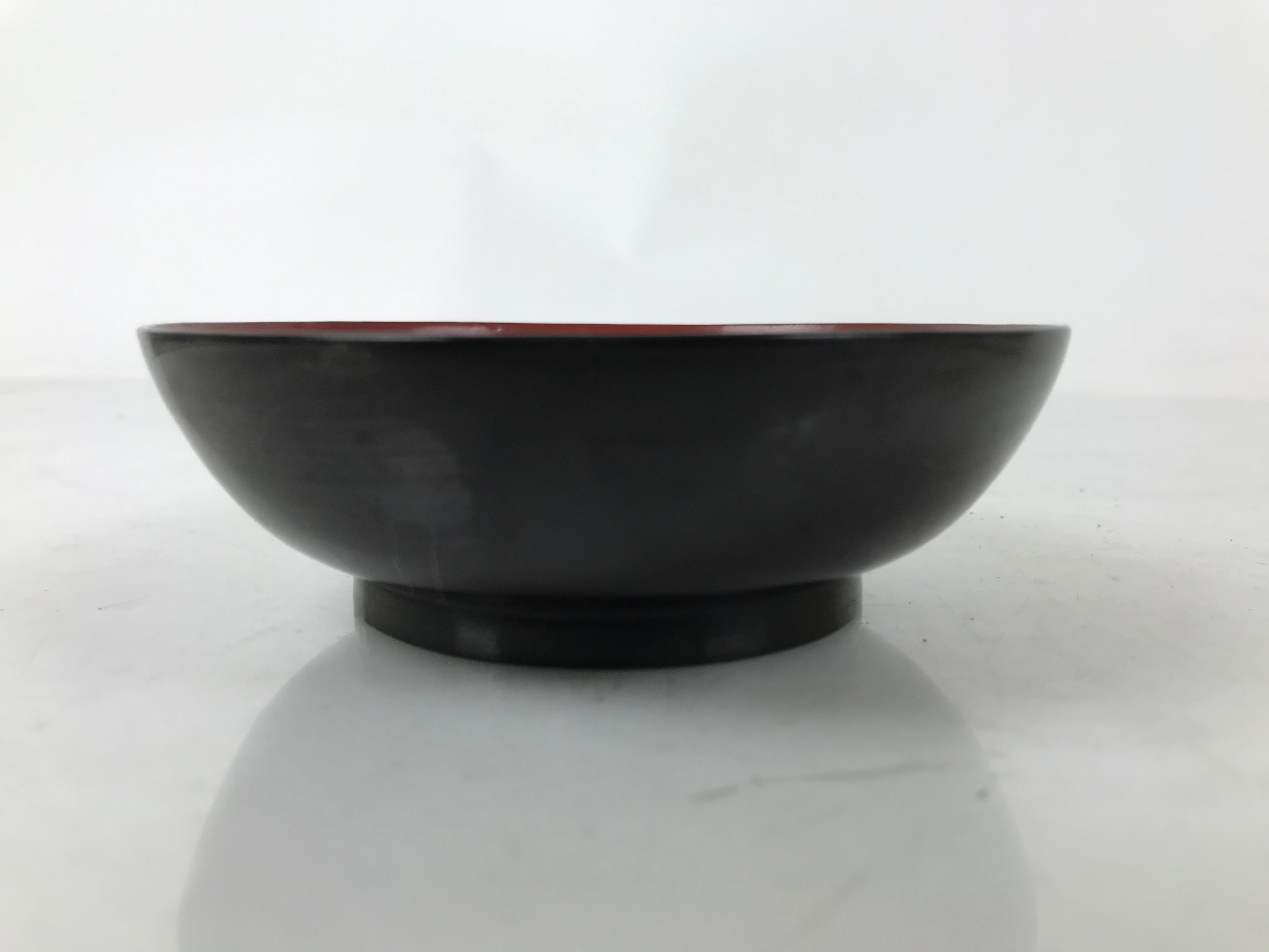 Japanese Lacquered Wooden Small Plate Mamezara Vtg Dish Round Black Red L400