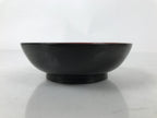 Japanese Lacquered Wooden Small Plate Mamezara Vtg Dish Round Black Red L400