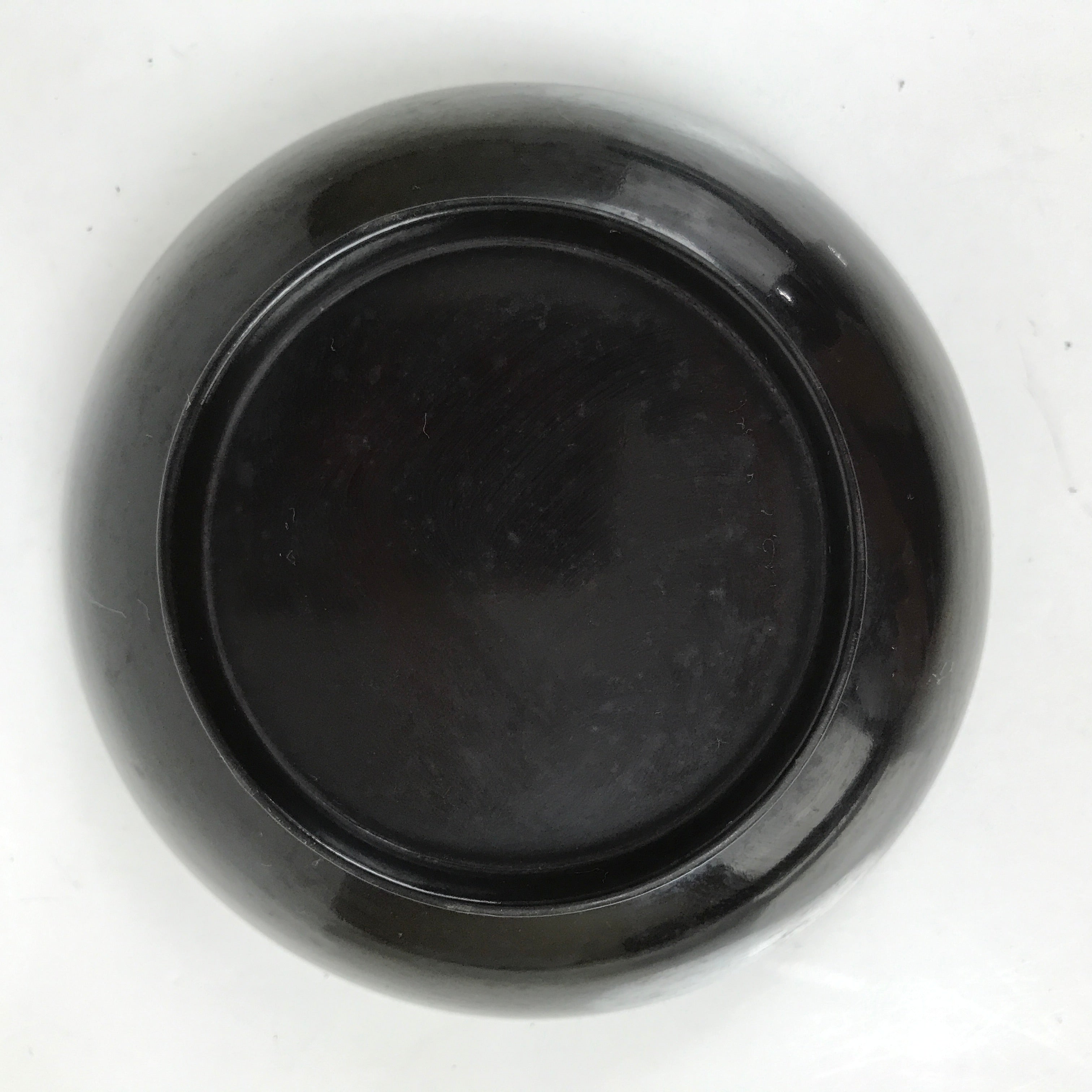 Japanese Lacquered Wooden Small Plate Mamezara Vtg Dish Round Black Red L400