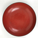 Japanese Lacquered Wooden Small Plate Mamezara Vtg Dish Round Black Red L401