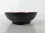 Japanese Lacquered Wooden Small Plate Mamezara Vtg Dish Round Black Red L402