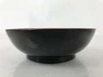 Japanese Lacquered Wooden Small Plate Mamezara Vtg Dish Round Black Red L402