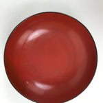 Japanese Lacquered Wooden Small Plate Mamezara Vtg Dish Round Black Red L402