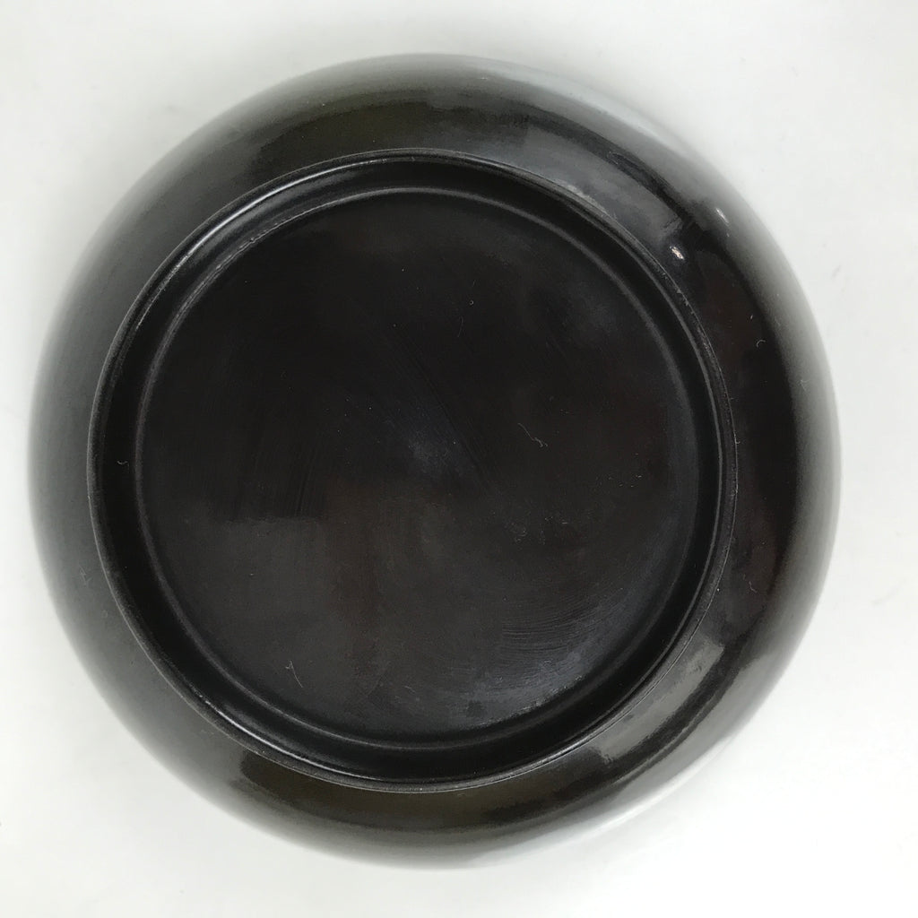 Japanese Lacquered Wooden Small Plate Mamezara Vtg Dish Round Black Red L403