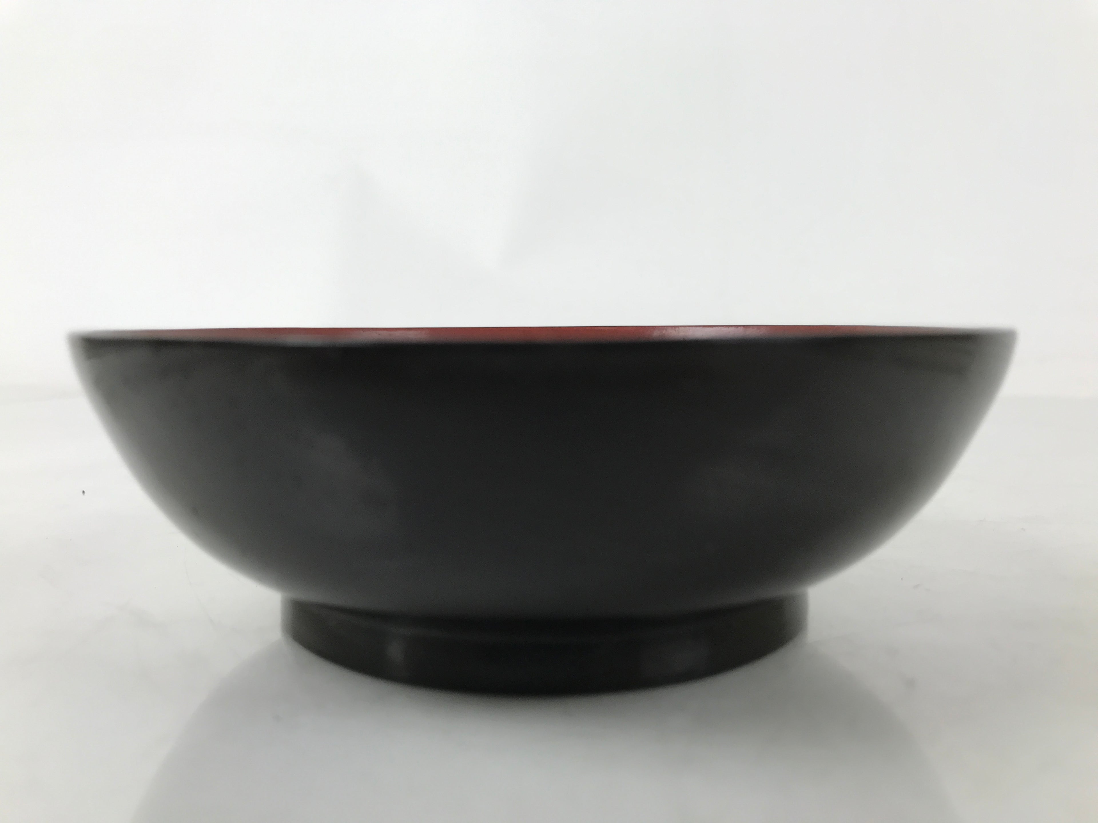 Japanese Lacquered Wooden Small Plate Mamezara Vtg Dish Round Black Red L404