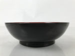 Japanese Lacquered Wooden Small Plate Mamezara Vtg Dish Round Black Red L404