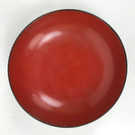 Japanese Lacquered Wooden Small Plate Mamezara Vtg Dish Round Black Red L404