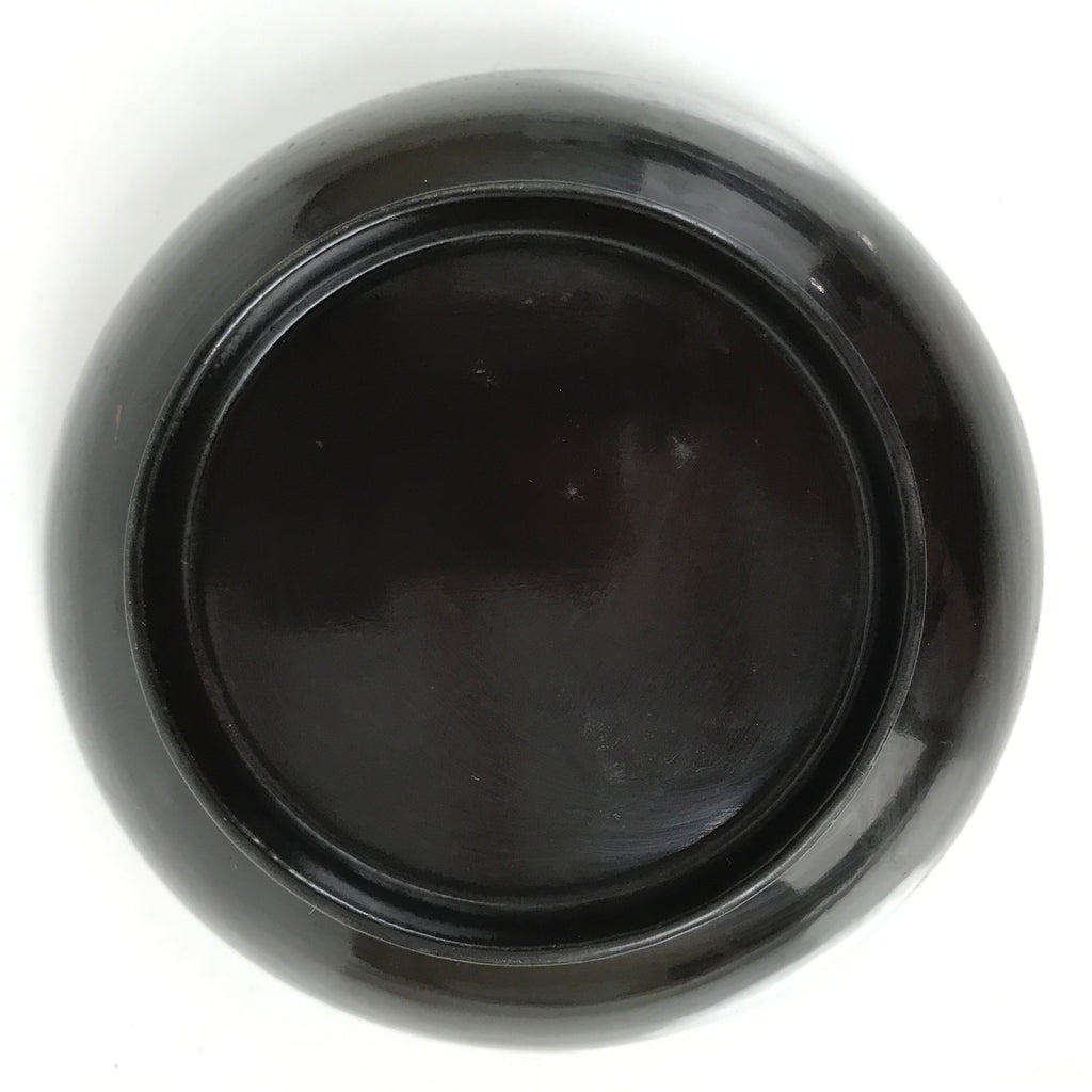 Japanese Lacquered Wooden Small Plate Mamezara Vtg Dish Round Black Red L404