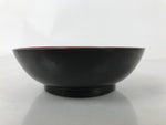 Japanese Lacquered Wooden Small Plate Mamezara Vtg Dish Round Black Red L405