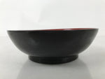 Japanese Lacquered Wooden Small Plate Mamezara Vtg Dish Round Black Red L405