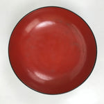 Japanese Lacquered Wooden Small Plate Mamezara Vtg Dish Round Black Red L405