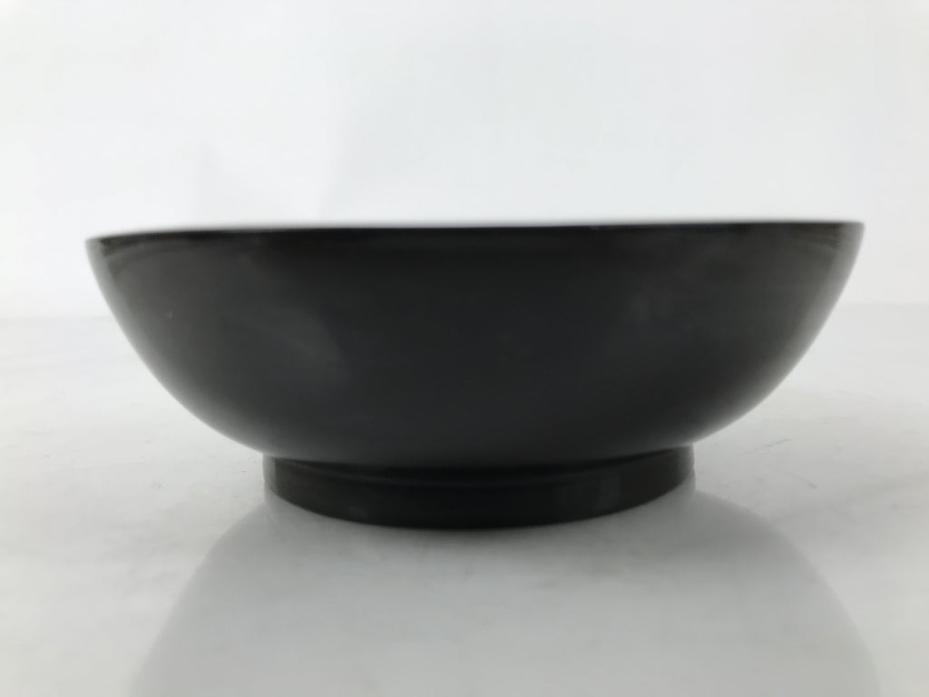 Japanese Lacquered Wooden Small Plate Mamezara Vtg Dish Round Black Red L406