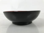 Japanese Lacquered Wooden Small Plate Mamezara Vtg Dish Round Black Red L406