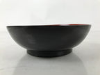 Japanese Lacquered Wooden Small Plate Mamezara Vtg Dish Round Black Red L406