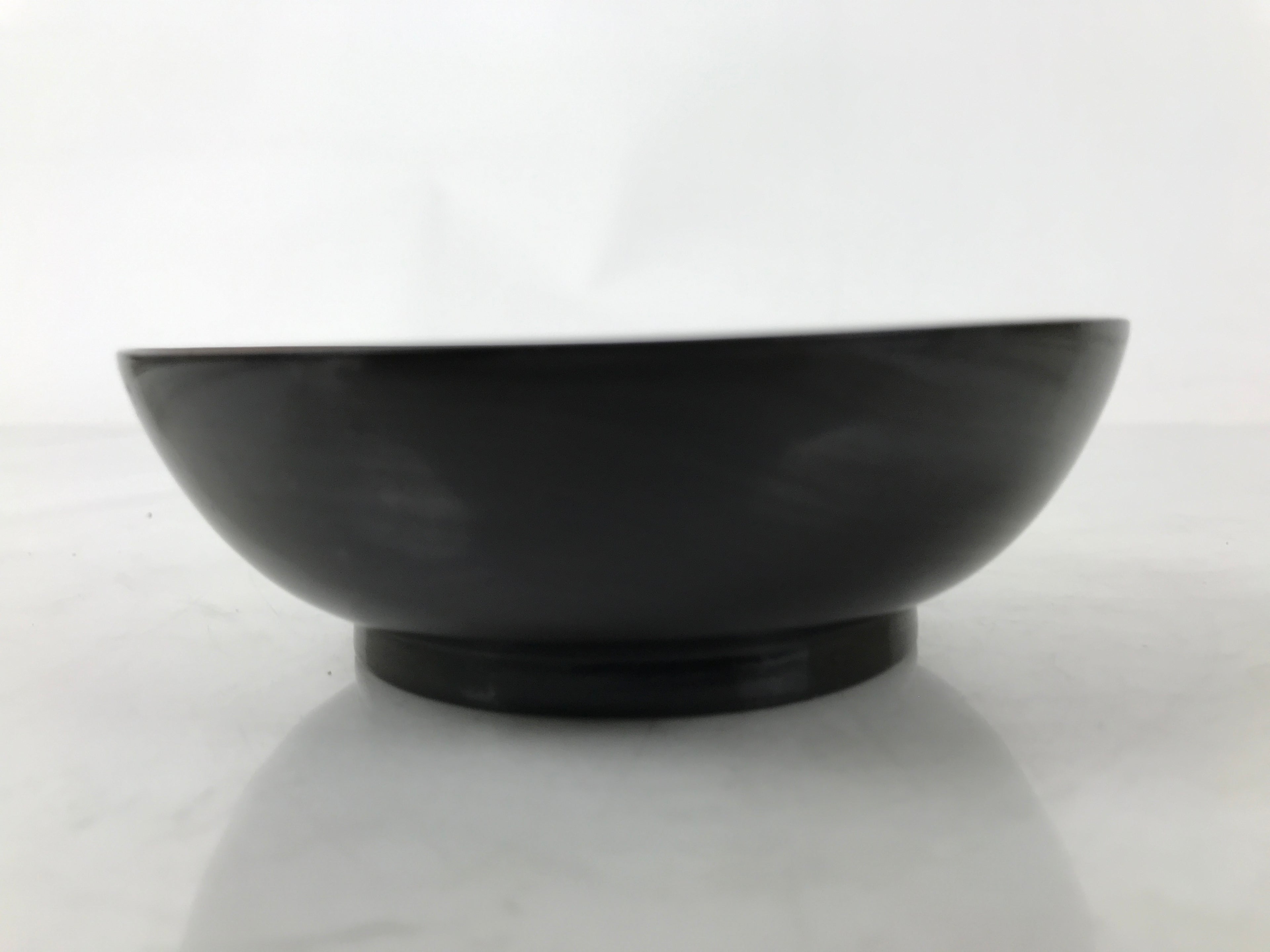 Japanese Lacquered Wooden Small Plate Mamezara Vtg Dish Round Black Red L406
