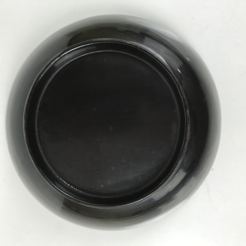 Japanese Lacquered Wooden Small Plate Mamezara Vtg Dish Round Black Red L406