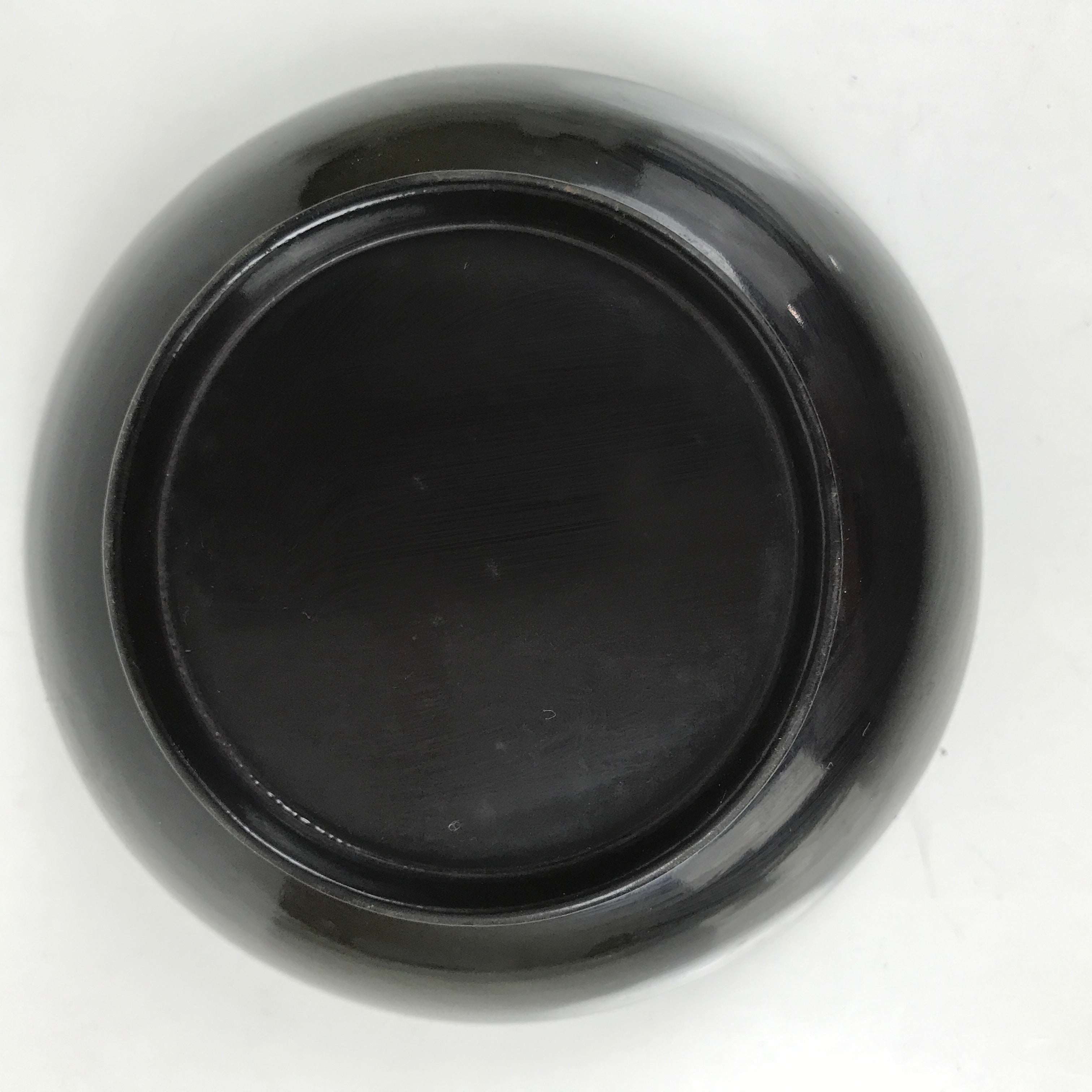 Japanese Lacquered Wooden Small Plate Mamezara Vtg Dish Round Black Red L406