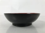 Japanese Lacquered Wooden Small Plate Mamezara Vtg Dish Round Black Red L407