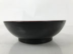 Japanese Lacquered Wooden Small Plate Mamezara Vtg Dish Round Black Red L407