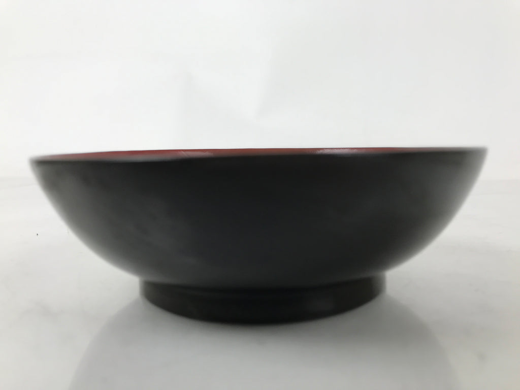 Japanese Lacquered Wooden Small Plate Mamezara Vtg Dish Round Black Red L407