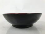 Japanese Lacquered Wooden Small Plate Mamezara Vtg Dish Round Black Red L407