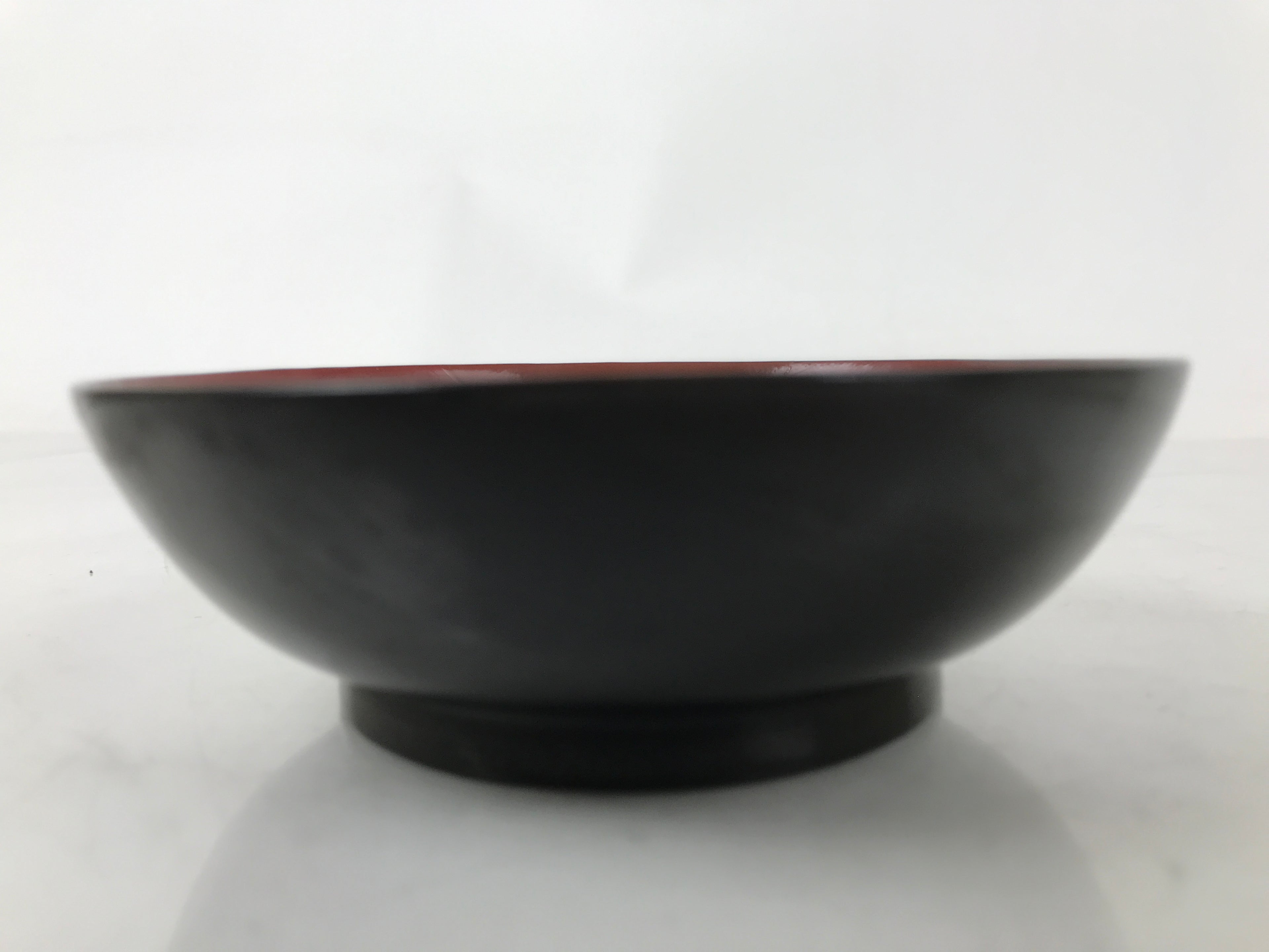 Japanese Lacquered Wooden Small Plate Mamezara Vtg Dish Round Black Red L407