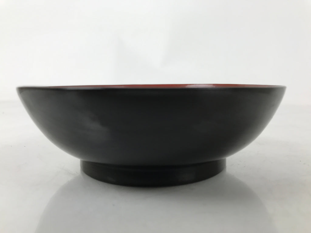 Japanese Lacquered Wooden Small Plate Mamezara Vtg Dish Round Black Red L407
