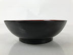 Japanese Lacquered Wooden Small Plate Mamezara Vtg Dish Round Black Red L407