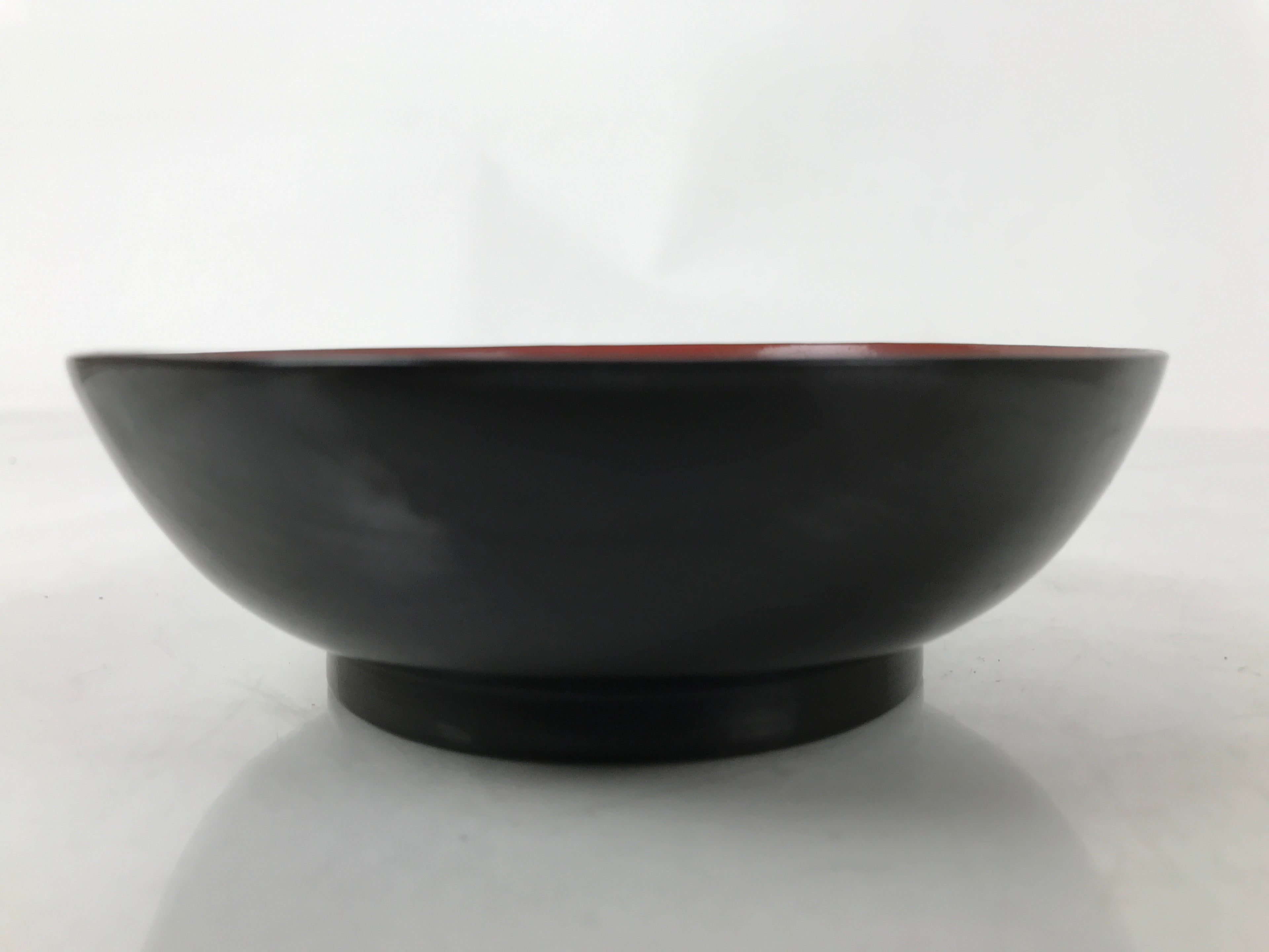 Japanese Lacquered Wooden Small Plate Mamezara Vtg Dish Round Black Red L407